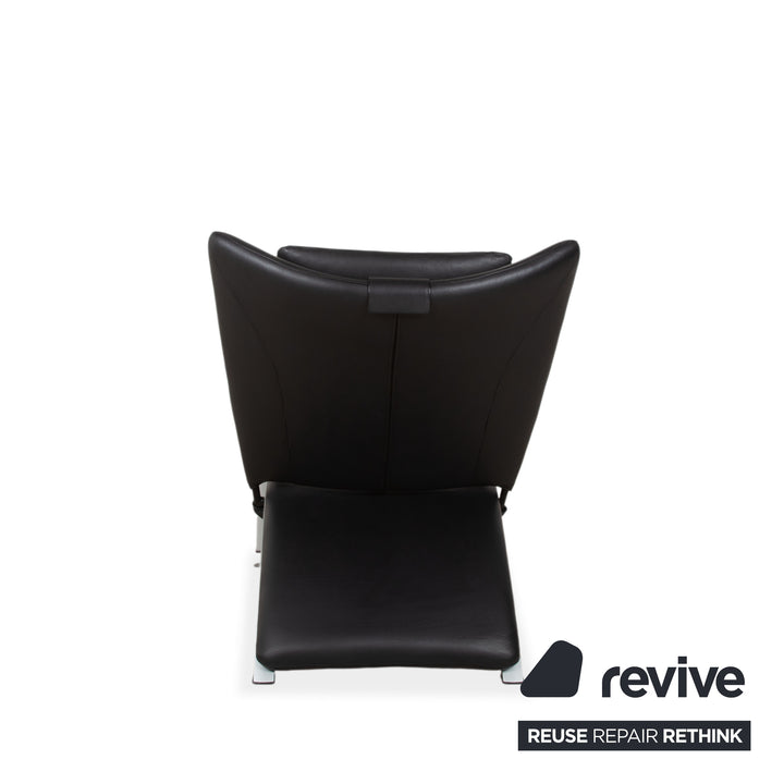 Fauteuil en cuir noir WK Wohnen Spot 698 avec fonction manuelle Canapé