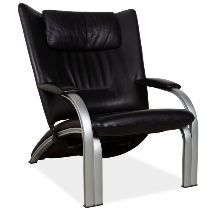 WK Wohnen Spot 698 Leder Sessel Schwarz manuelle Funktion Sofa Couch