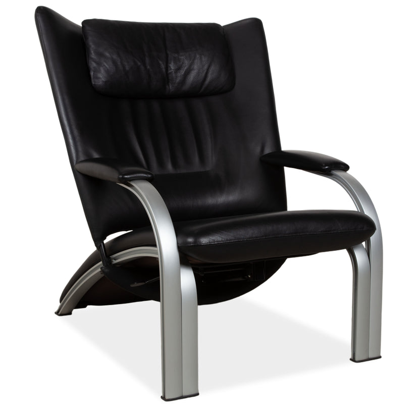 WK Wohnen Spot 698 Leder Sessel Schwarz manuelle Funktion Sofa Couch