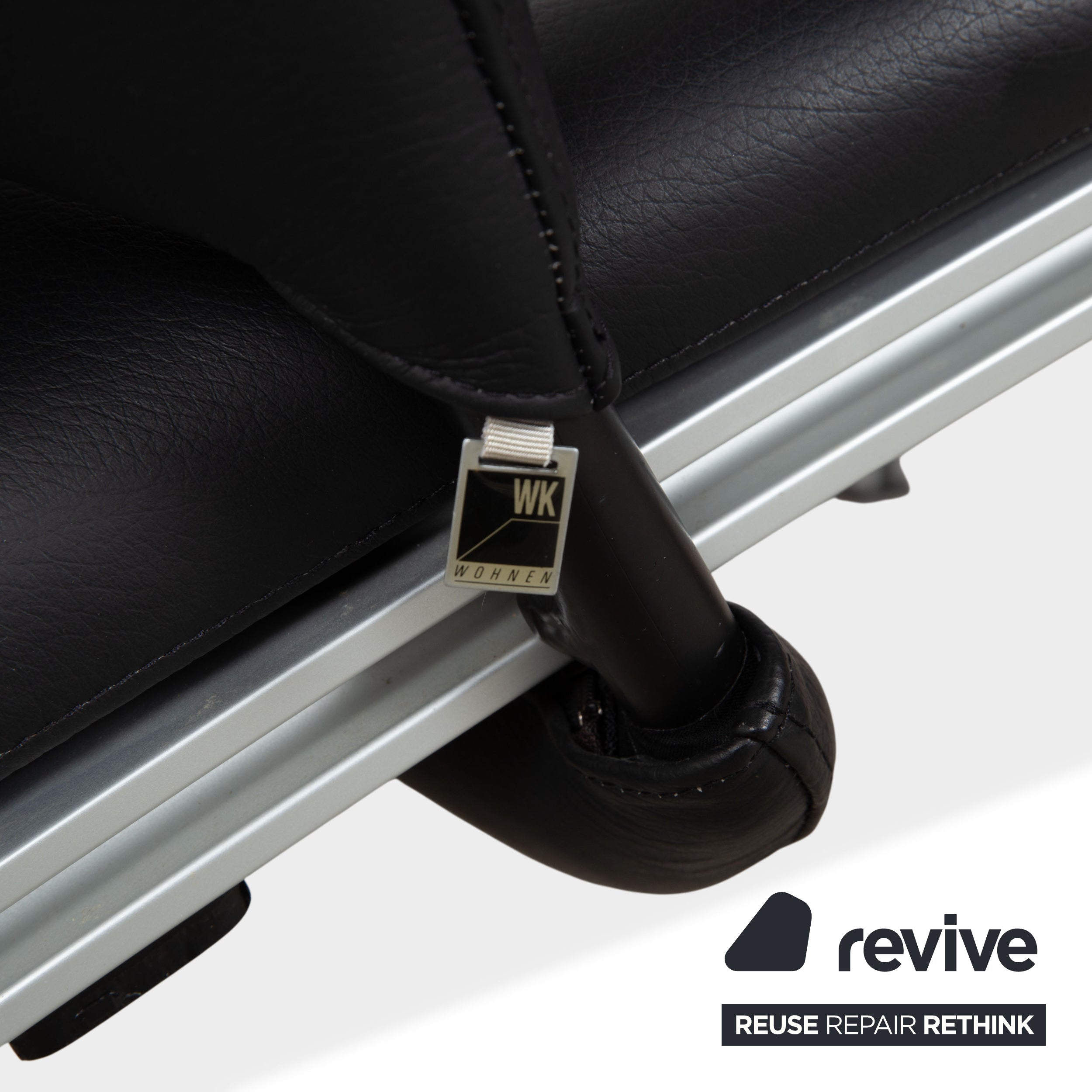 WK Wohnen Spot 698 Leder Sessel Schwarz manuelle Funktion Sofa Couch