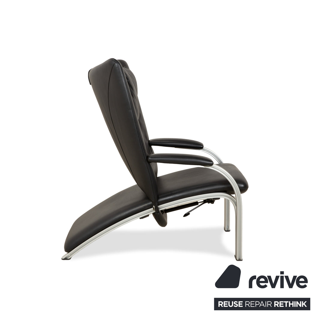 WK Wohnen Spot 698 Leder Sessel Schwarz manuelle Funktion