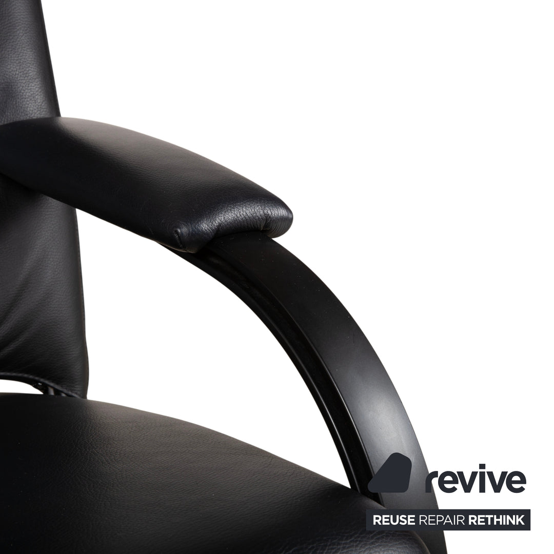 WK Wohnen Spot 698 Leder Sessel Schwarz manuelle Funktion