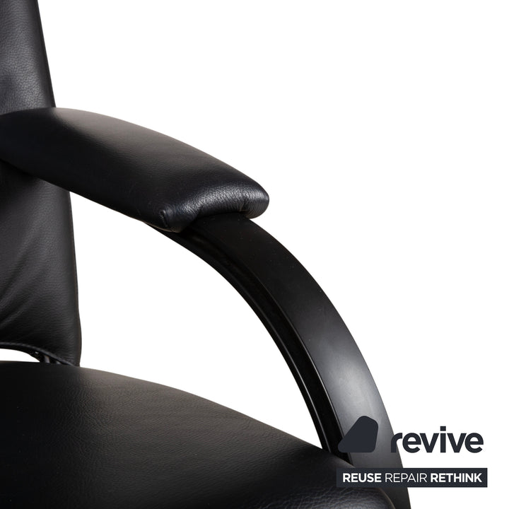 WK Wohnen Spot 698 Leder Sessel Schwarz manuelle Funktion