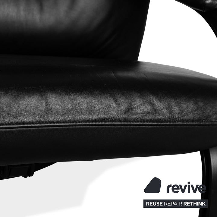 WK Wohnen Spot 698 Leather Armchair Black manual function