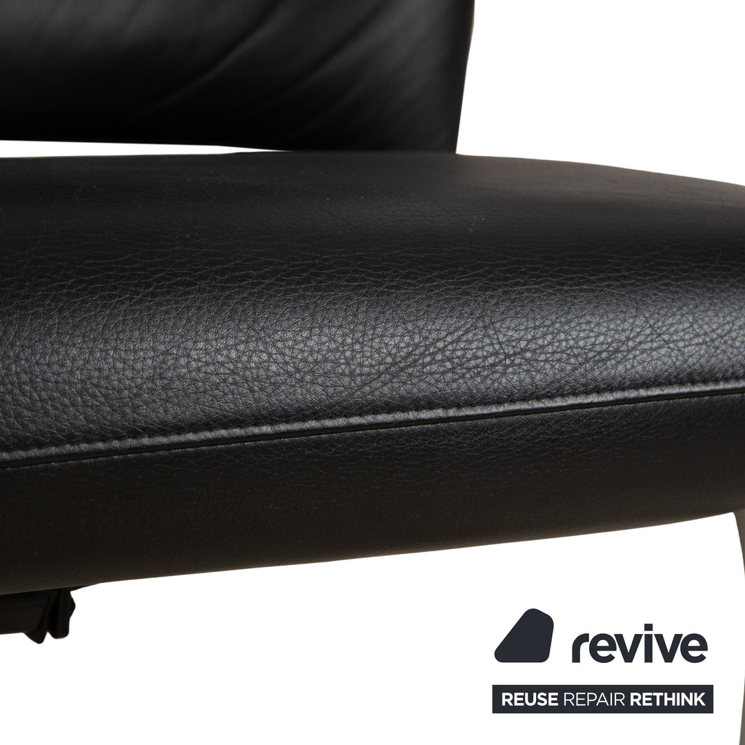 WK Wohnen Spot 698 Leder Sessel Schwarz manuelle Funktion