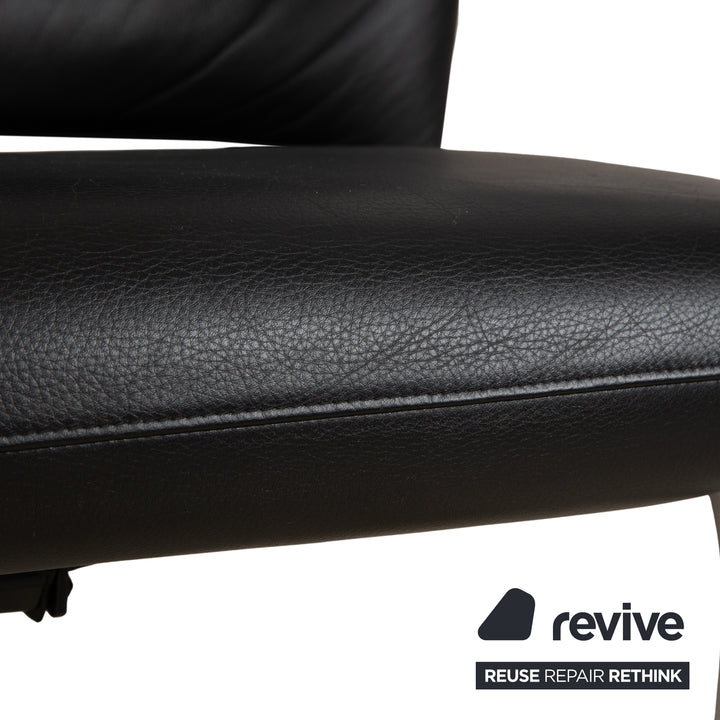 WK Wohnen Spot 698 Leder Sessel Schwarz manuelle Funktion