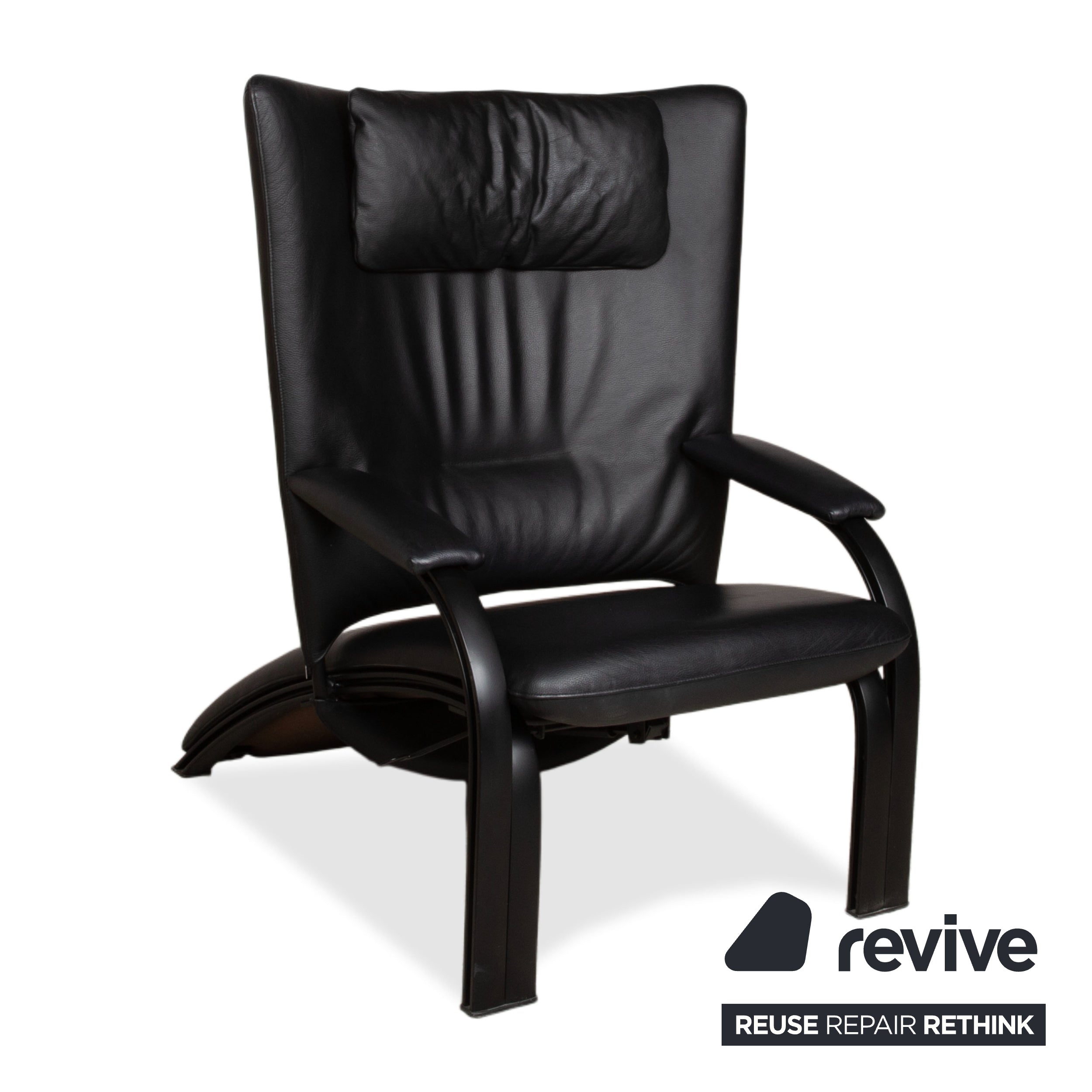 WK Wohnen Spot 698 Leather Armchair Black manual function