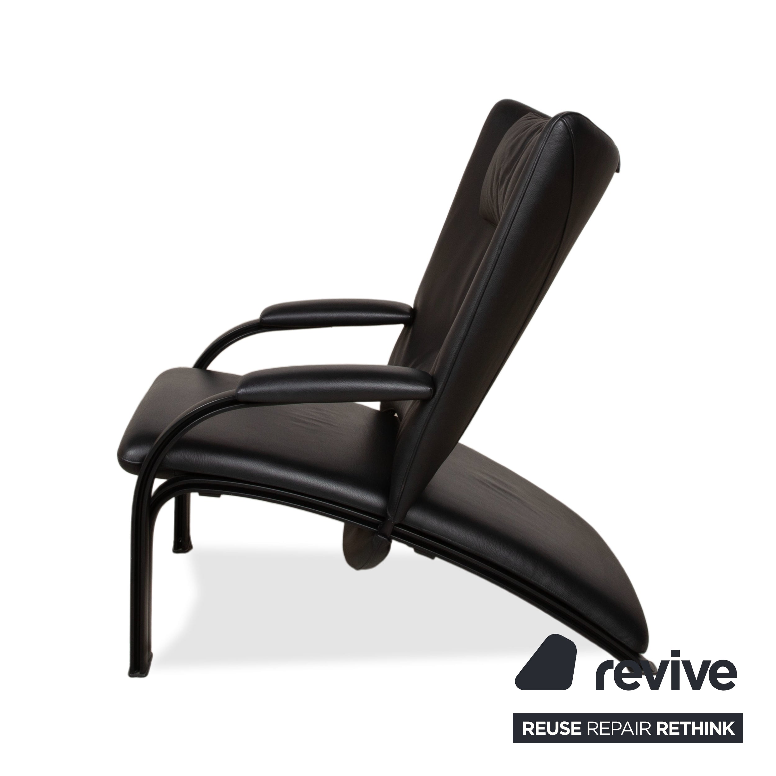 WK Wohnen Spot 698 Leder Sessel Schwarz manuelle Funktion