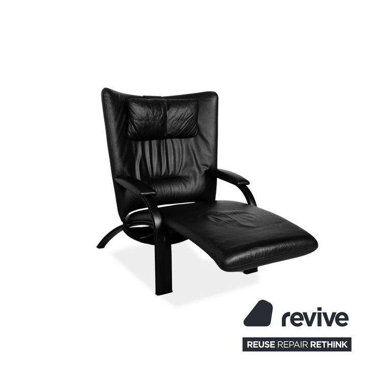WK Wohnen Spot 698 Leather Armchair Black manual function