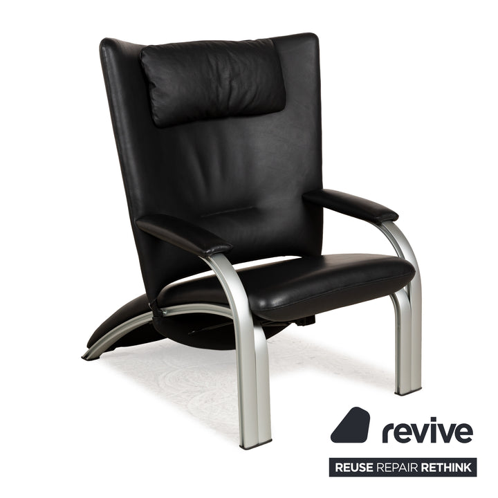 WK Wohnen Spot 698 Leder Sessel Schwarz manuelle Funktion