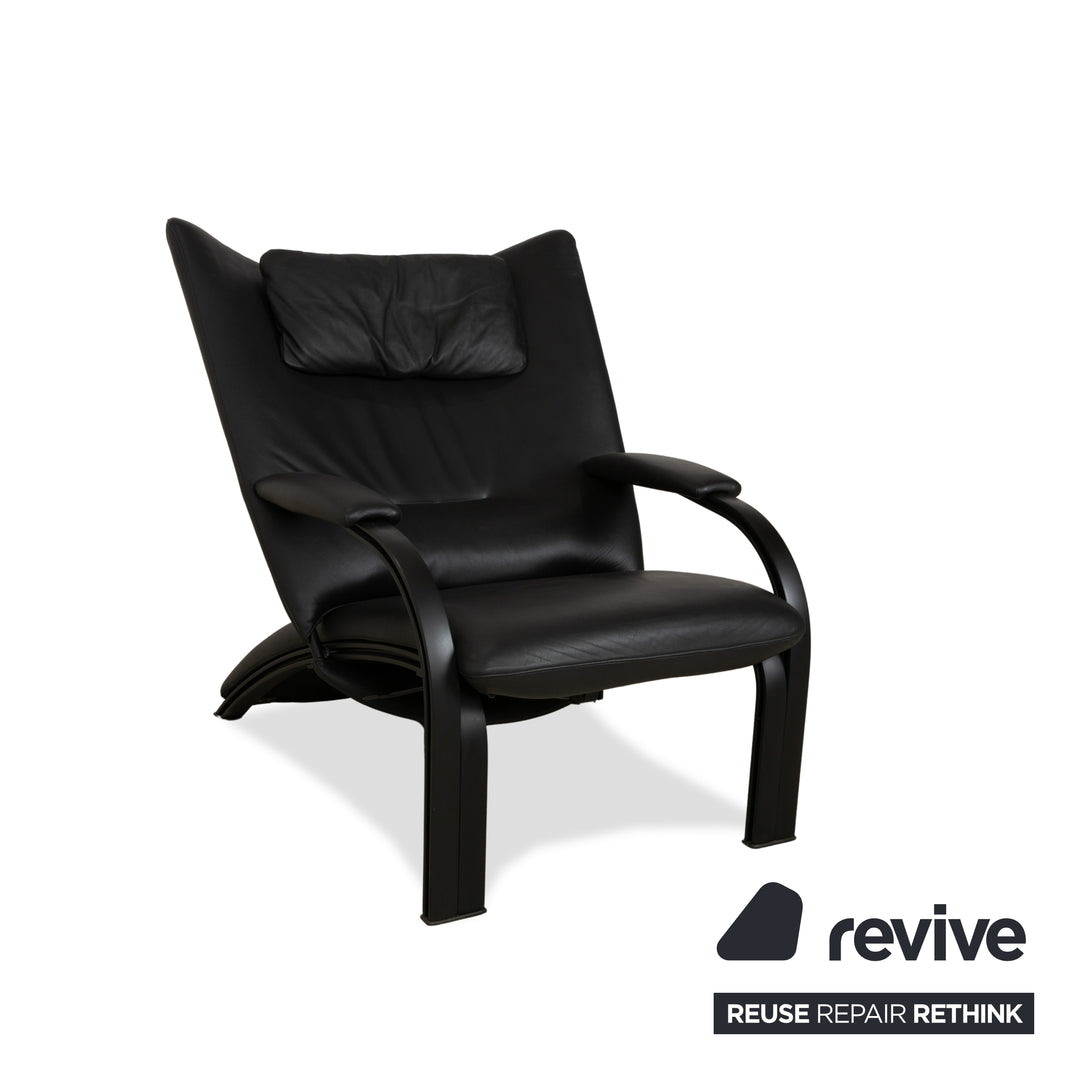 WK Wohnen Spot 698 Leder Sessel Schwarz manuelle Funktion