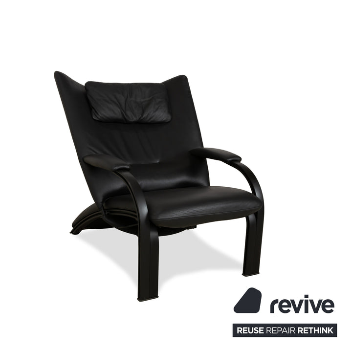 WK Wohnen Spot 698 Leder Sessel Schwarz manuelle Funktion