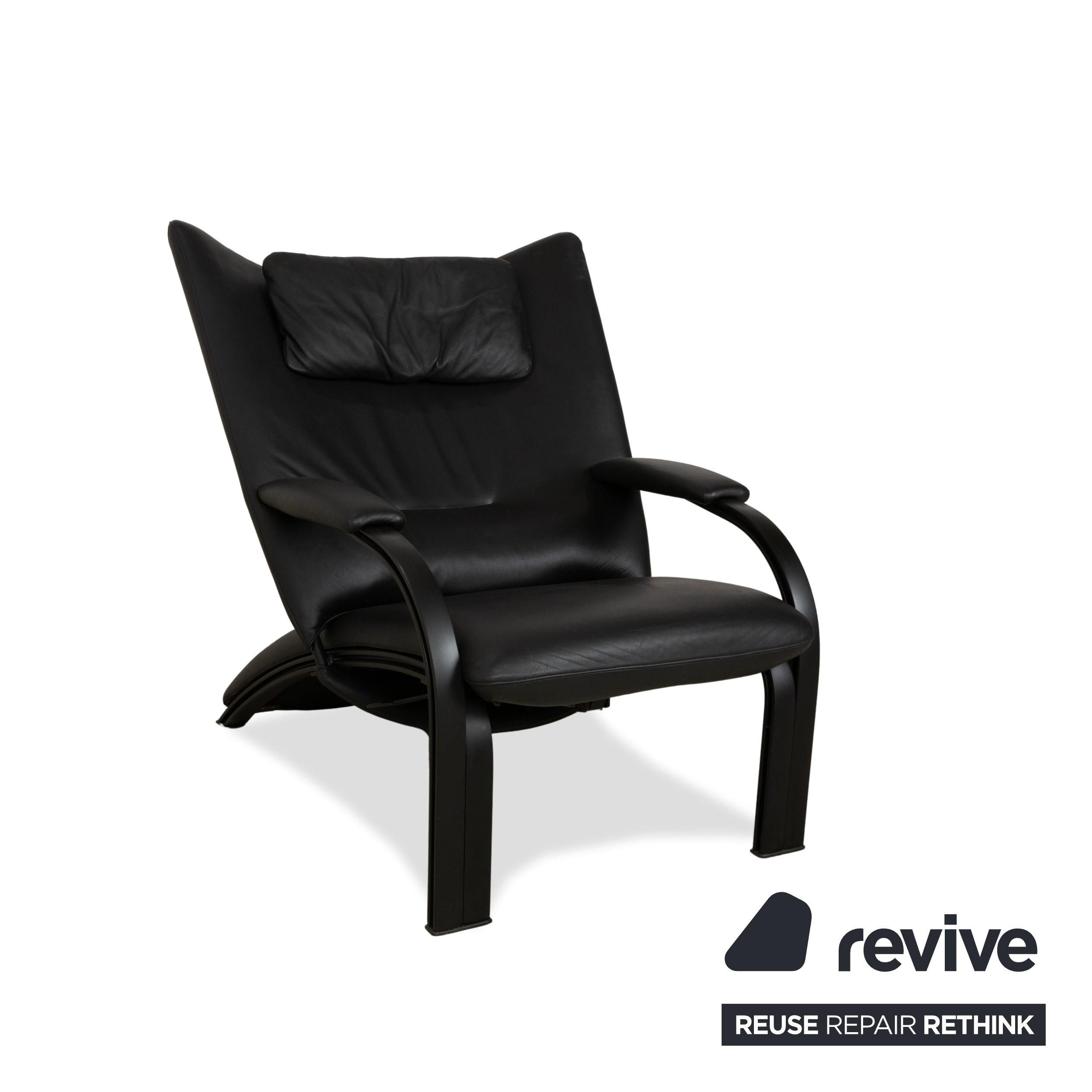 WK Wohnen Spot 698 Leder Sessel Schwarz manuelle Funktion