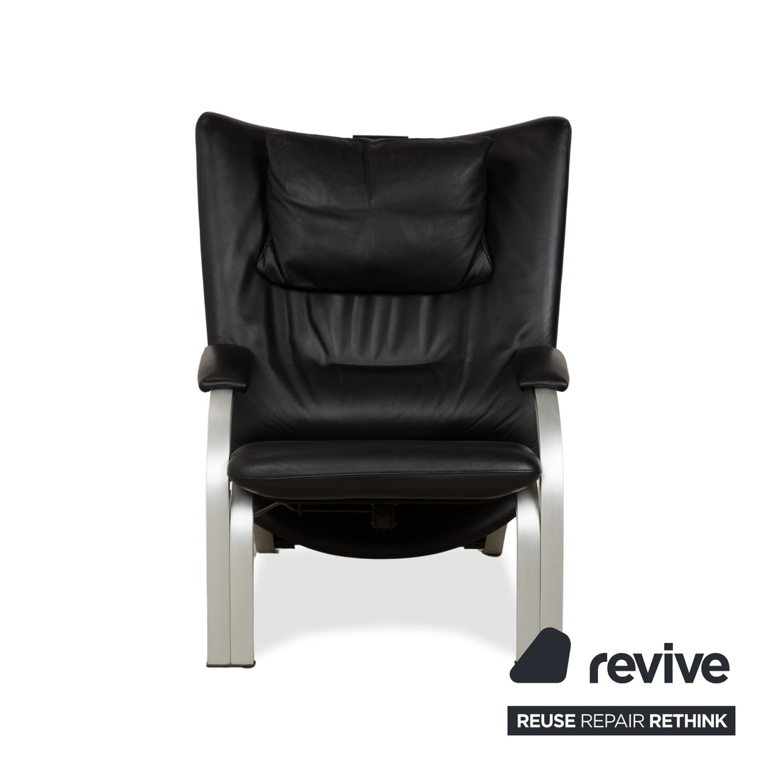 WK Wohnen Spot 698 Leder Sessel Schwarz manuelle Funktion