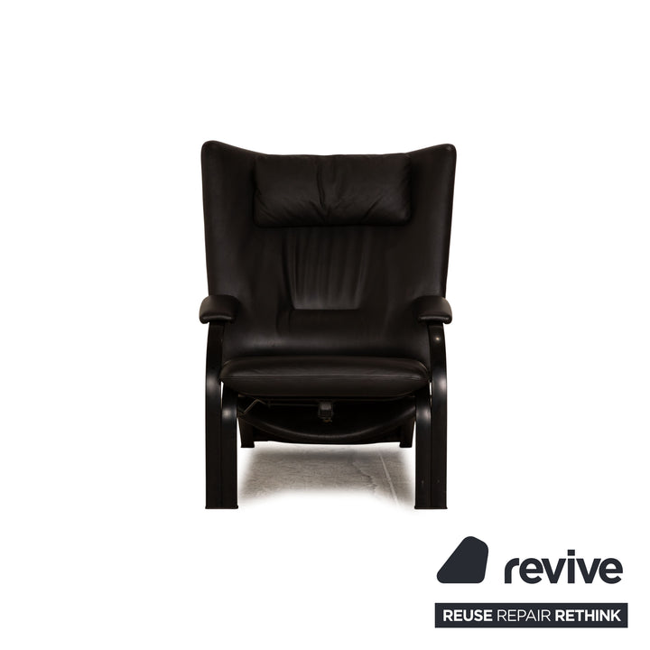 WK Wohnen Spot 698 Leather Armchair Black manual relax function