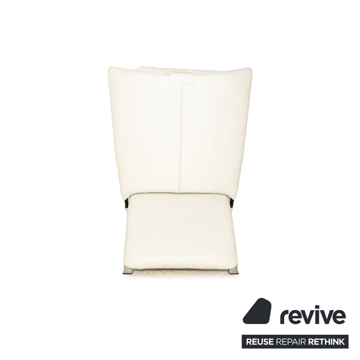 WK Wohnen Spot 698 Leather Armchair White Grey manual function