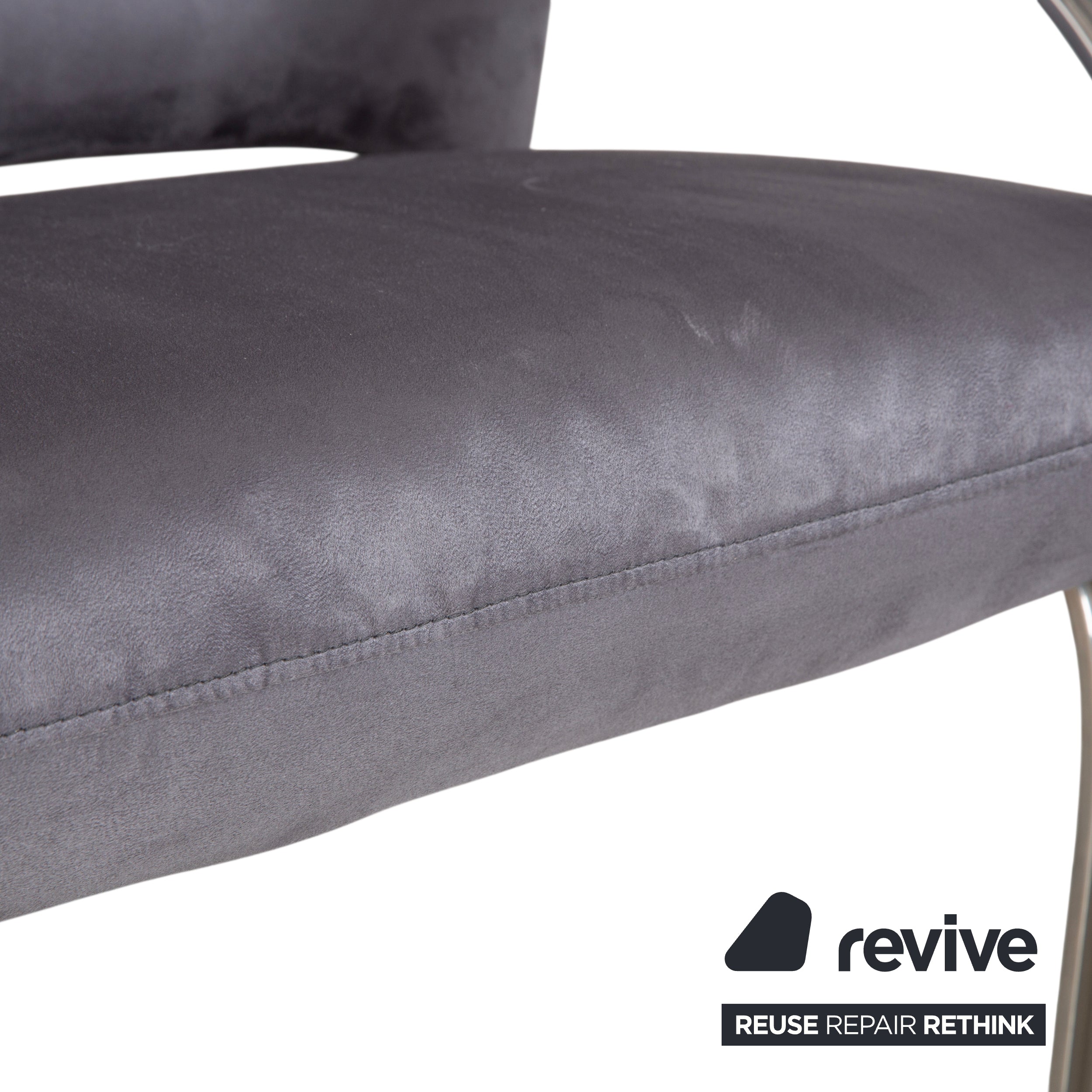 WK Wohnen Spot 698 Stoff Sessel Grau manuelle Funktion Neubezug Silber