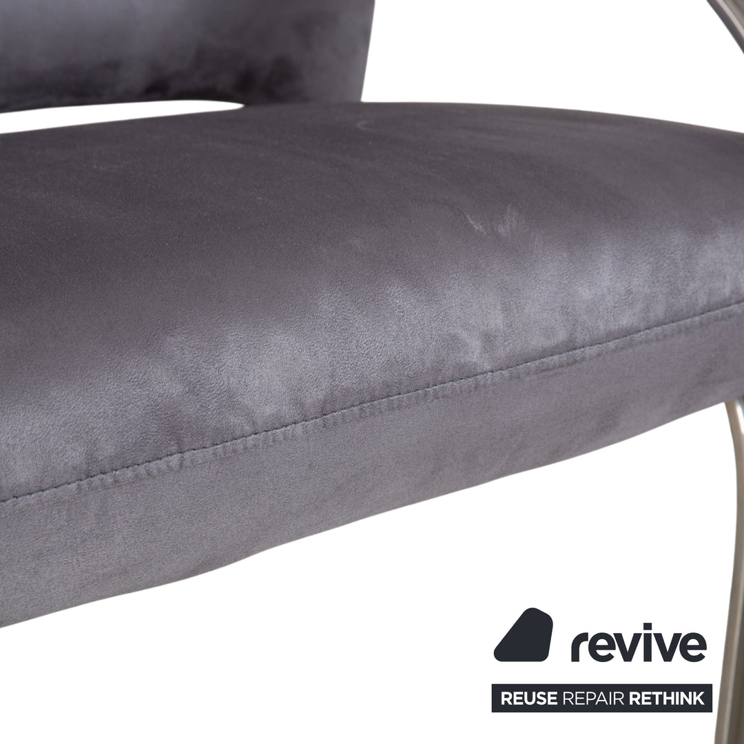 WK Wohnen Spot 698 Stoff Sessel Grau manuelle Funktion Neubezug Silber