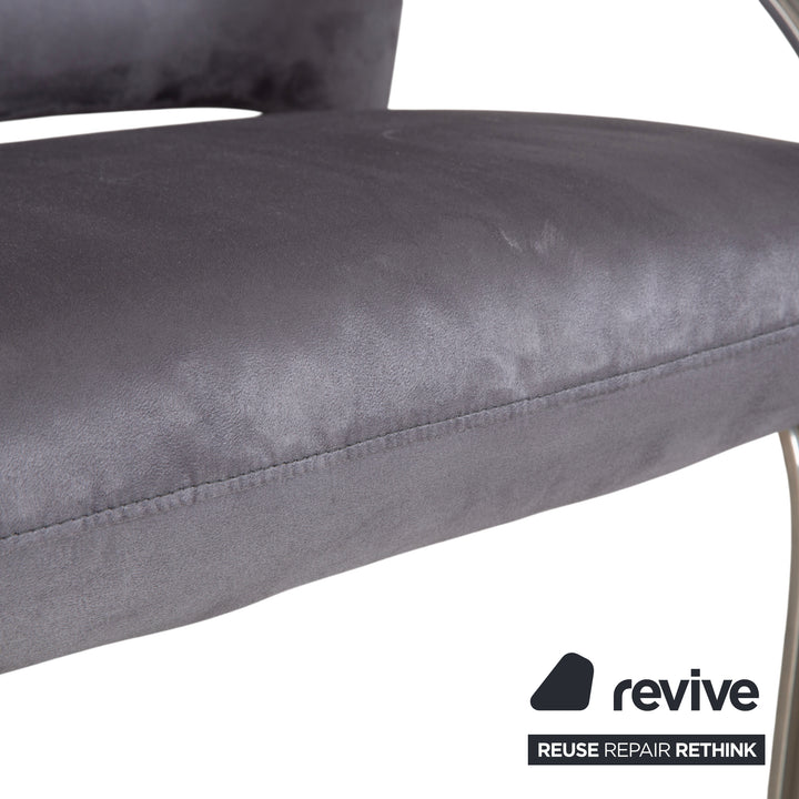 WK Wohnen Spot 698 Stoff Sessel Grau manuelle Funktion Neubezug Silber