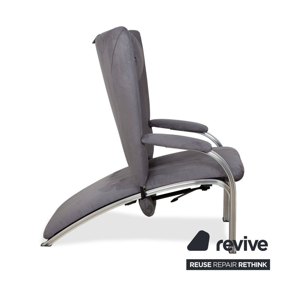 WK Wohnen Spot 698 Stoff Sessel Grau manuelle Funktion Neubezug Silber