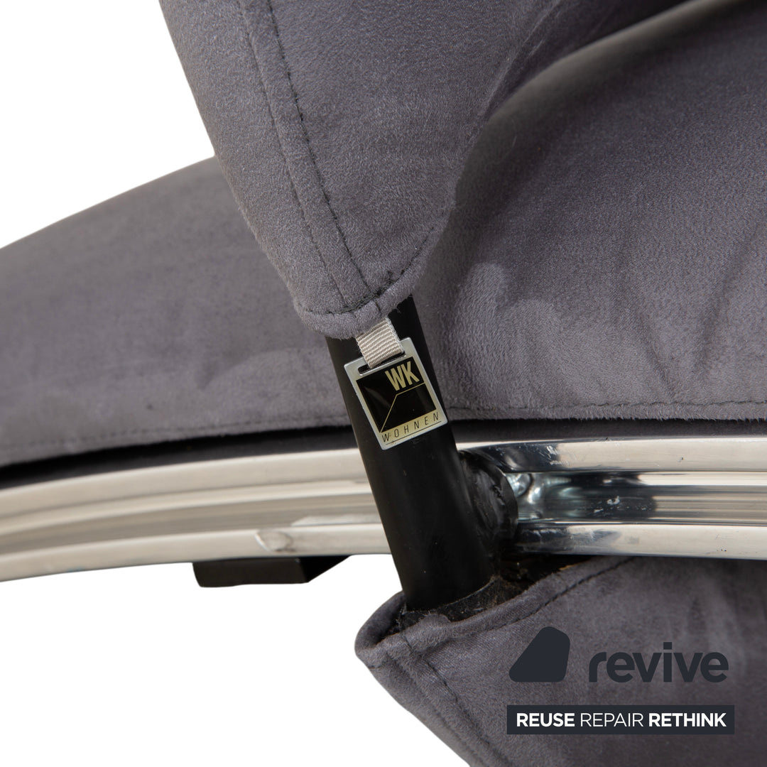 WK Wohnen Spot 698 Stoff Sessel Grau manuelle Funktion Neubezug Silber