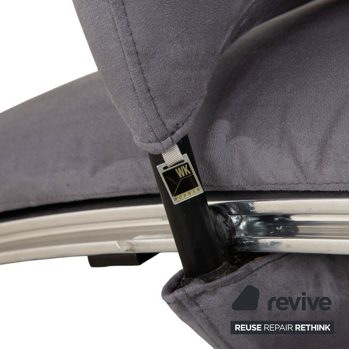 WK Wohnen Spot 698 Stoff Sessel Grau manuelle Funktion Neubezug Silber