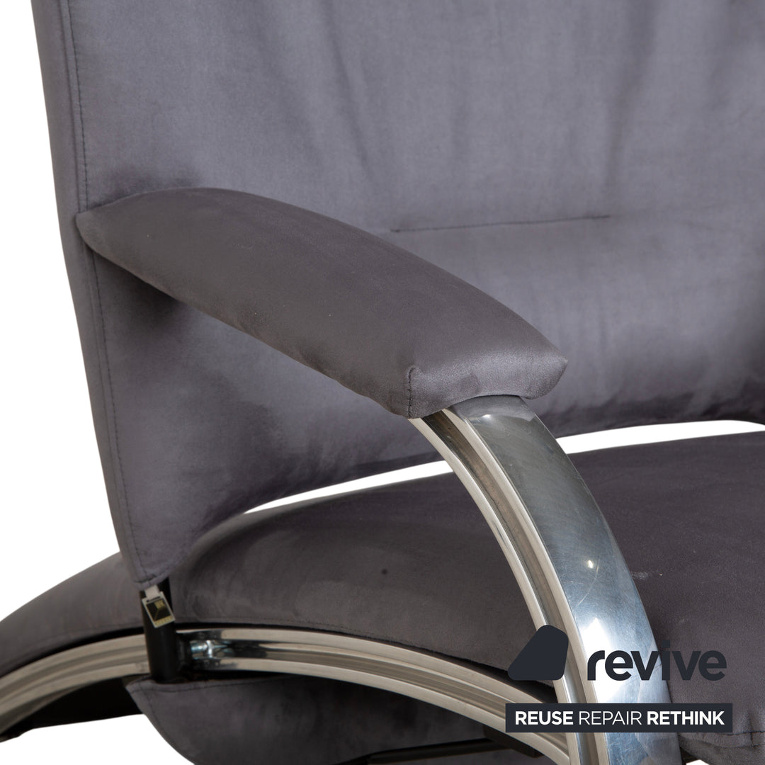 WK Wohnen Spot 698 Stoff Sessel Grau manuelle Funktion Neubezug Silber