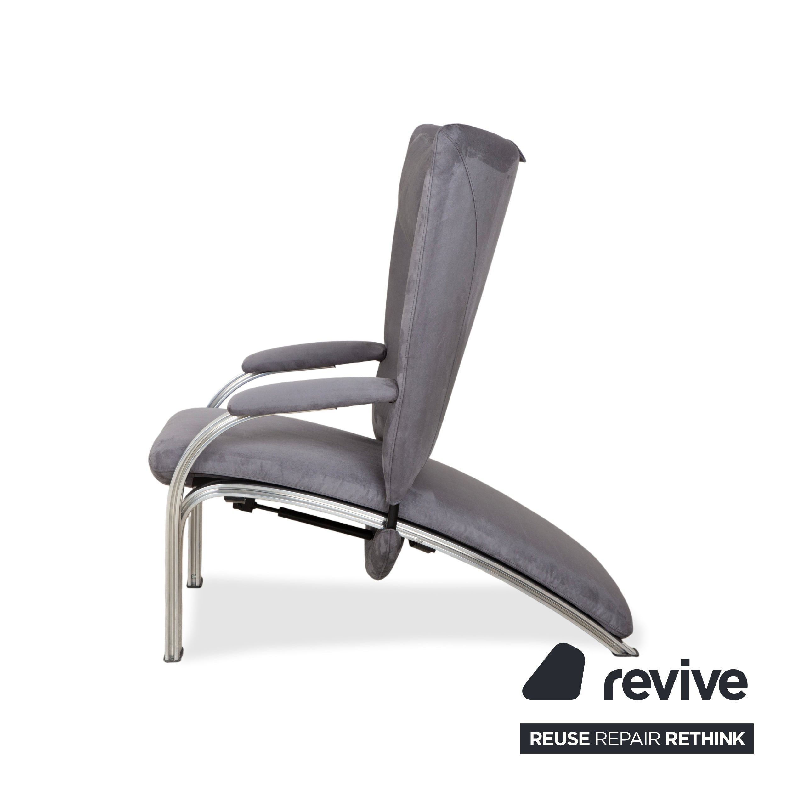 WK Wohnen Spot 698 Stoff Sessel Grau manuelle Funktion Neubezug Silber