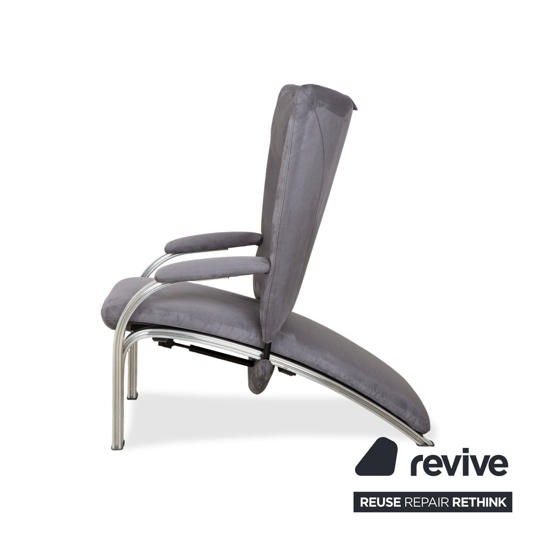 WK Wohnen Spot 698 Stoff Sessel Grau manuelle Funktion Neubezug Silber