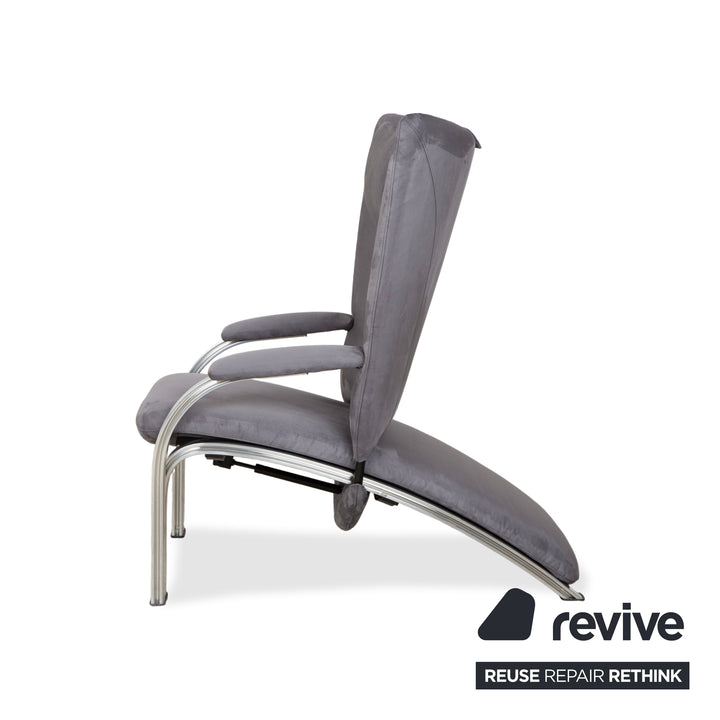 WK Wohnen Spot 698 Stoff Sessel Grau manuelle Funktion Neubezug Silber