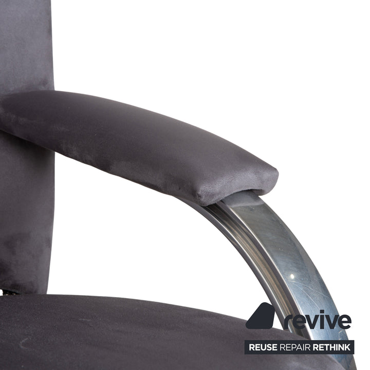 WK Wohnen Spot 698 Stoff Sessel Grau manuelle Funktion Neubezug Silber