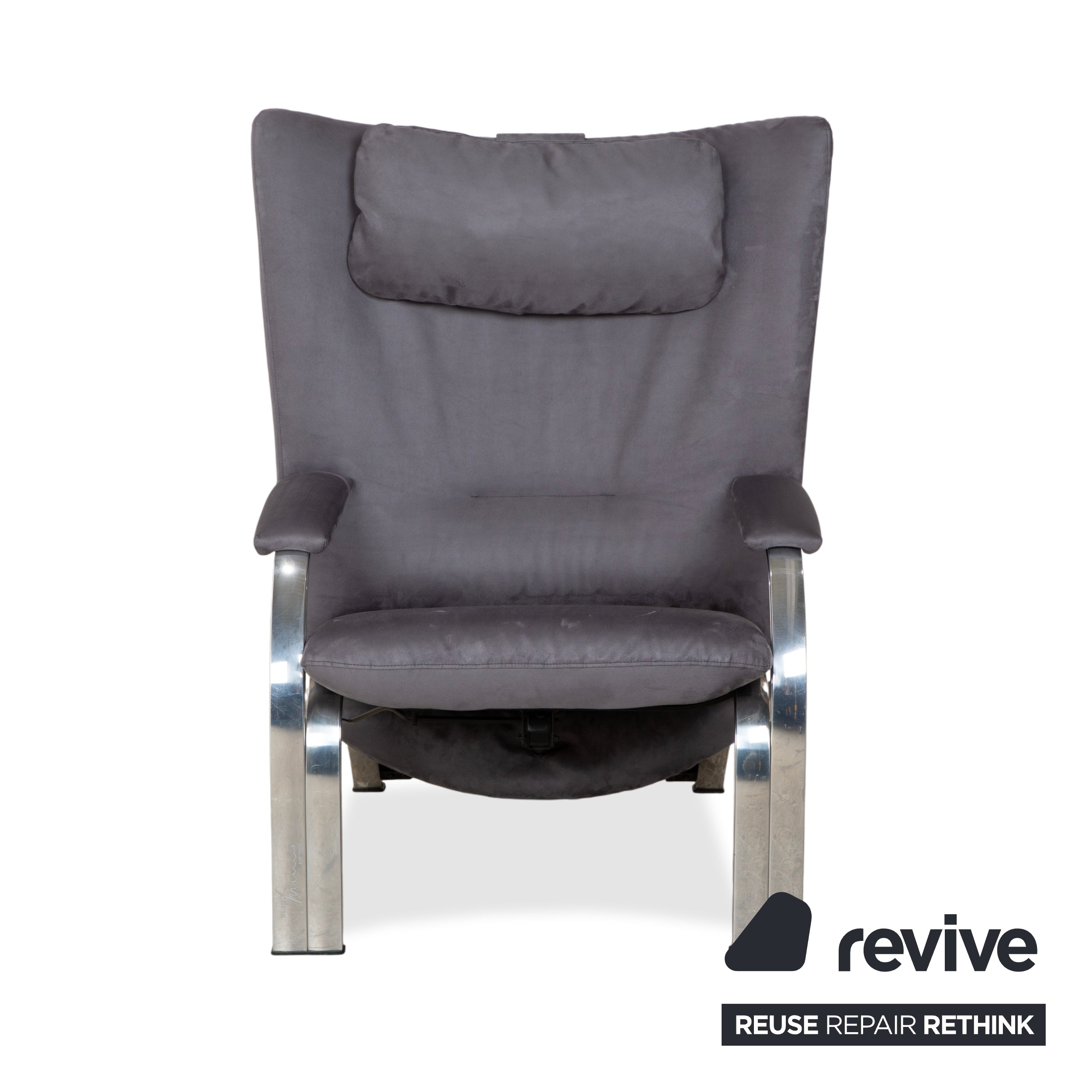 WK Wohnen Spot 698 Stoff Sessel Grau manuelle Funktion Neubezug Silber