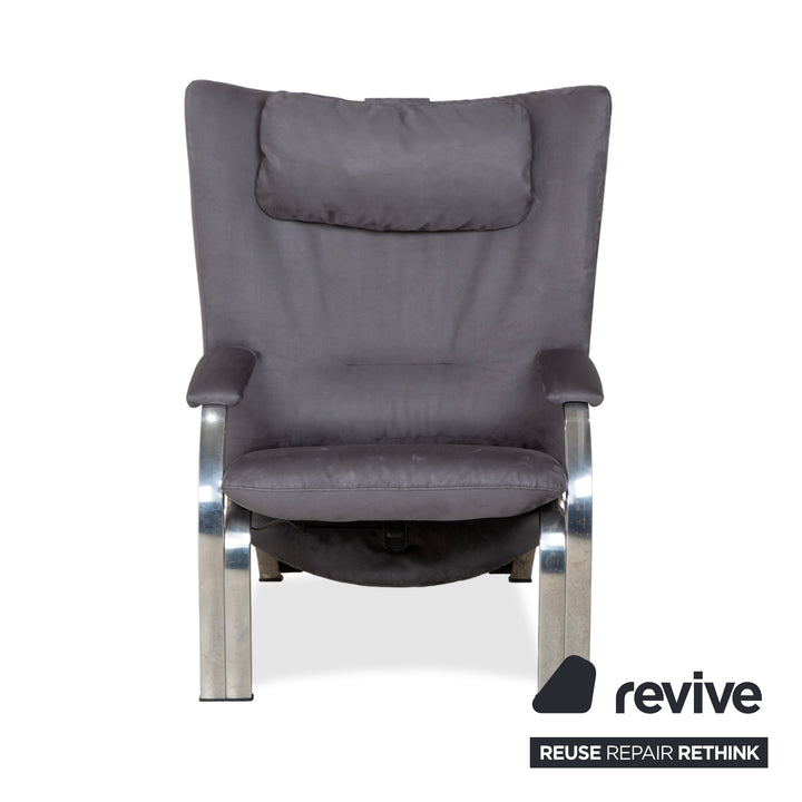 WK Wohnen Spot 698 Stoff Sessel Grau manuelle Funktion Neubezug Silber