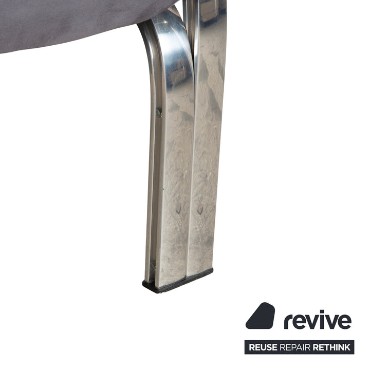 WK Wohnen Spot 698 Stoff Sessel Grau manuelle Funktion Neubezug Silber