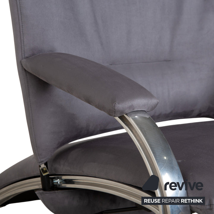 WK Wohnen Spot 698 Stoff Sessel Grau manuelle Funktion Neubezug Silber