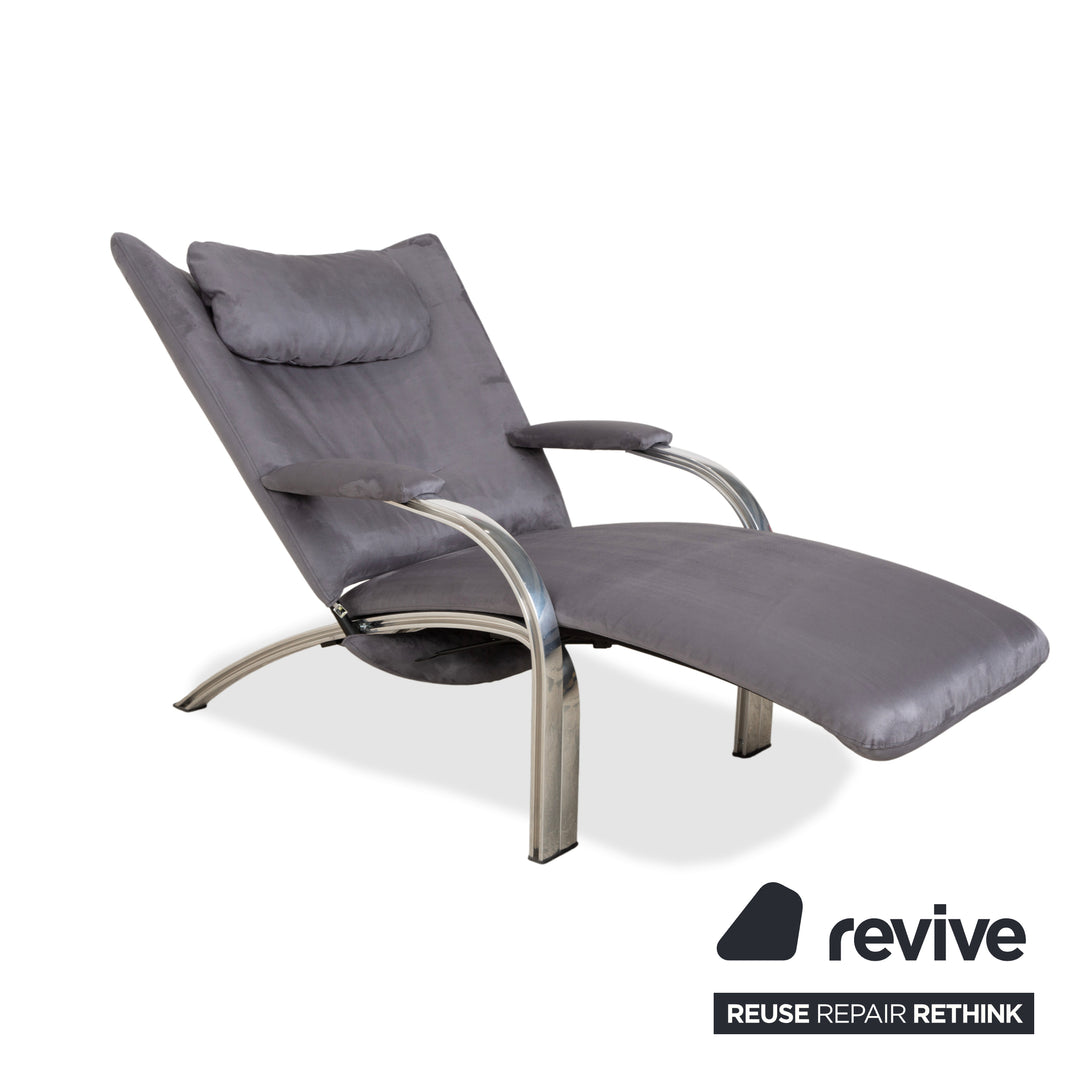 WK Wohnen Spot 698 Stoff Sessel Grau manuelle Funktion Neubezug Silber