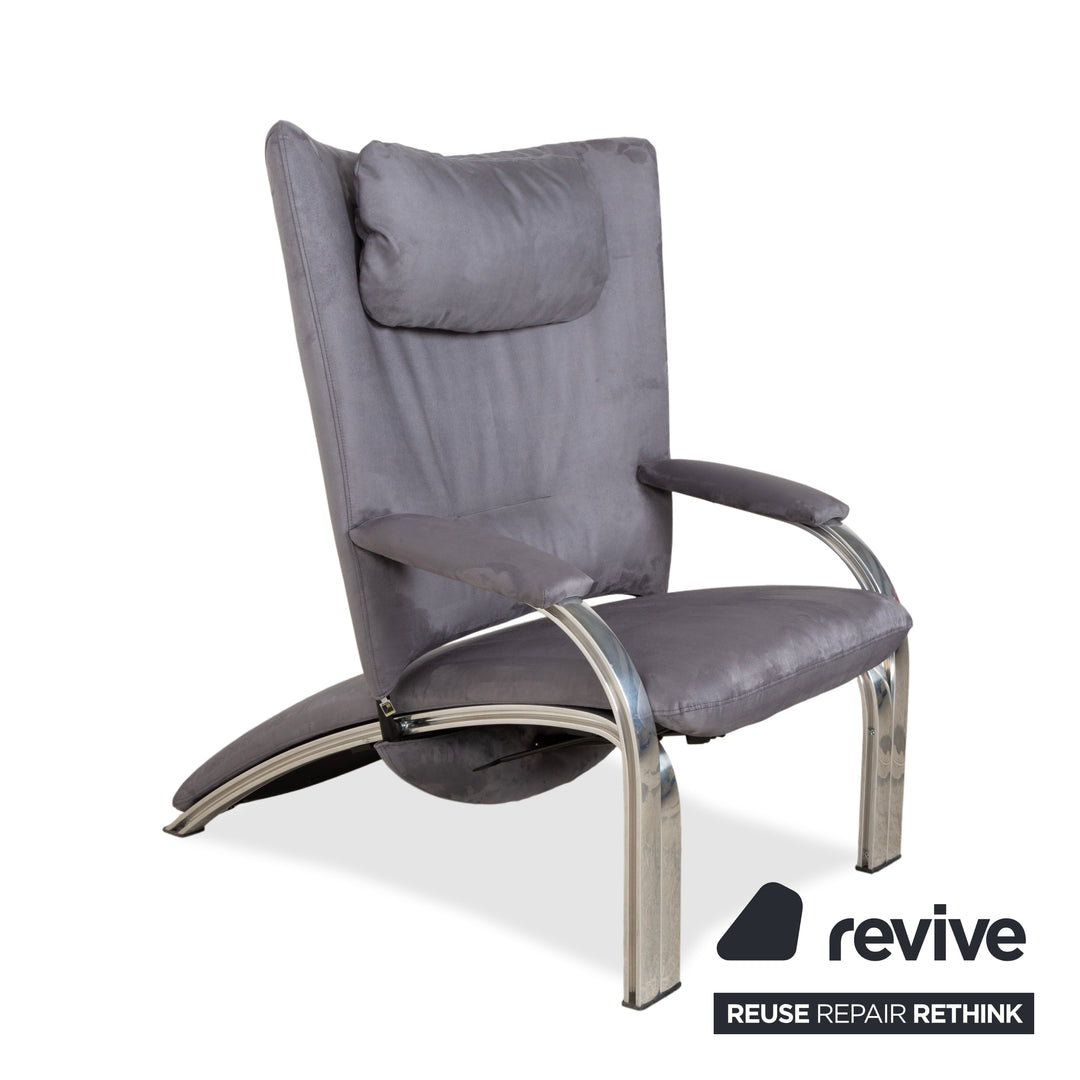 WK Wohnen Spot 698 Stoff Sessel Grau manuelle Funktion Neubezug Silber