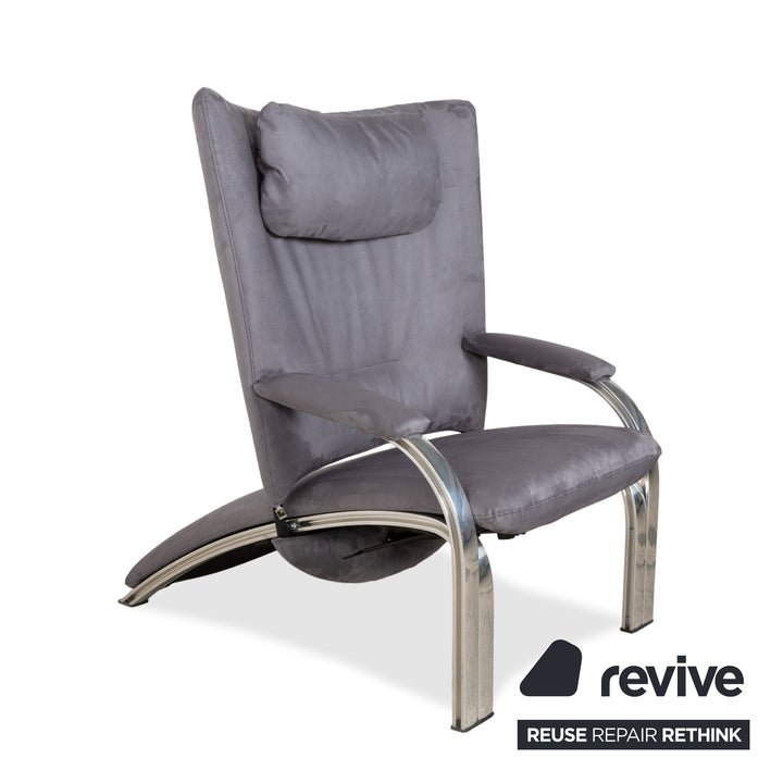 WK Wohnen Spot 698 Stoff Sessel Grau manuelle Funktion Neubezug Silber