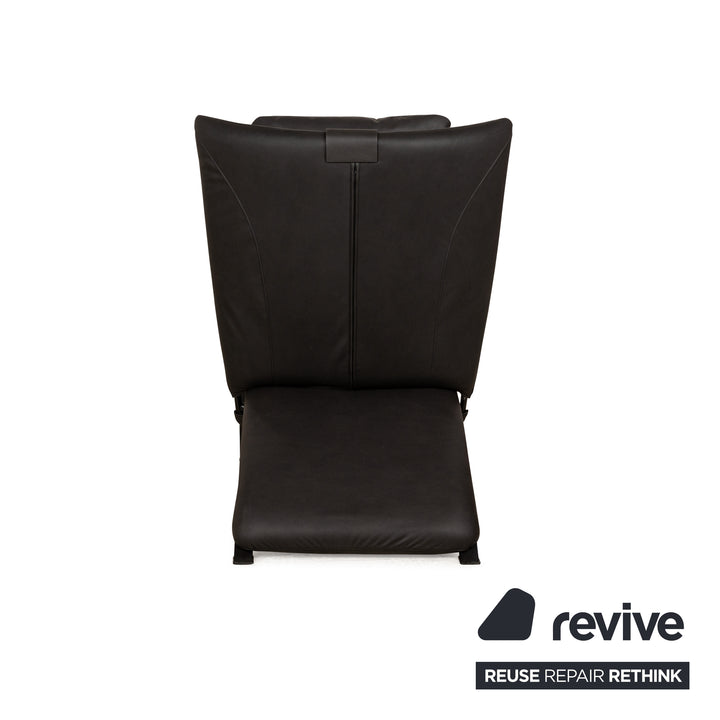WK Wohnen Spot 698 veganes (GAVIN 117) Leder Metallgestell Sessel Schwarz Schwarzgrau manuelle Funktion Neubezug