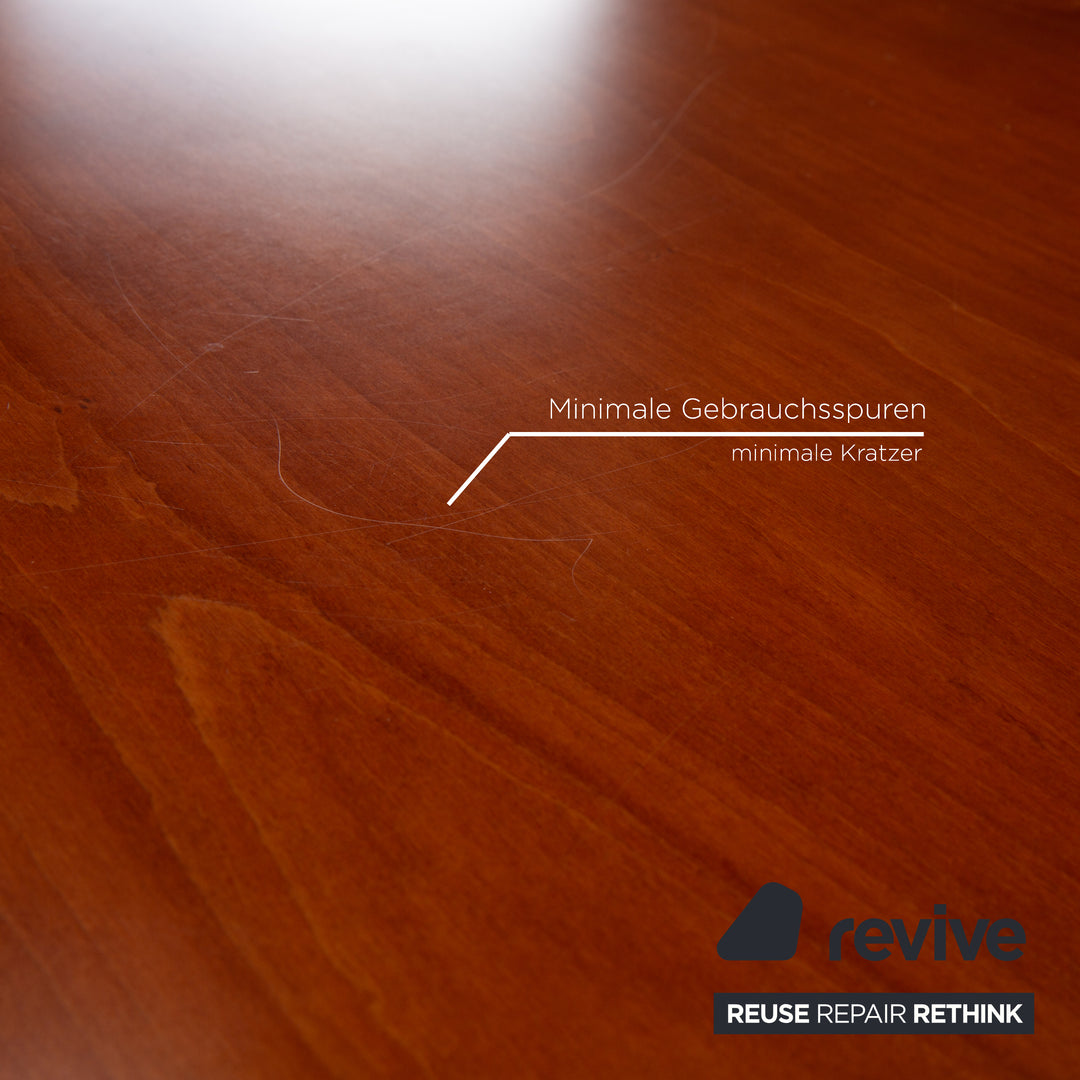 WK Wohnen Table à manger en bois Voltaire en cerisier marron avec fonction d'extension manuelle 178-223 x 74 x 95 cm