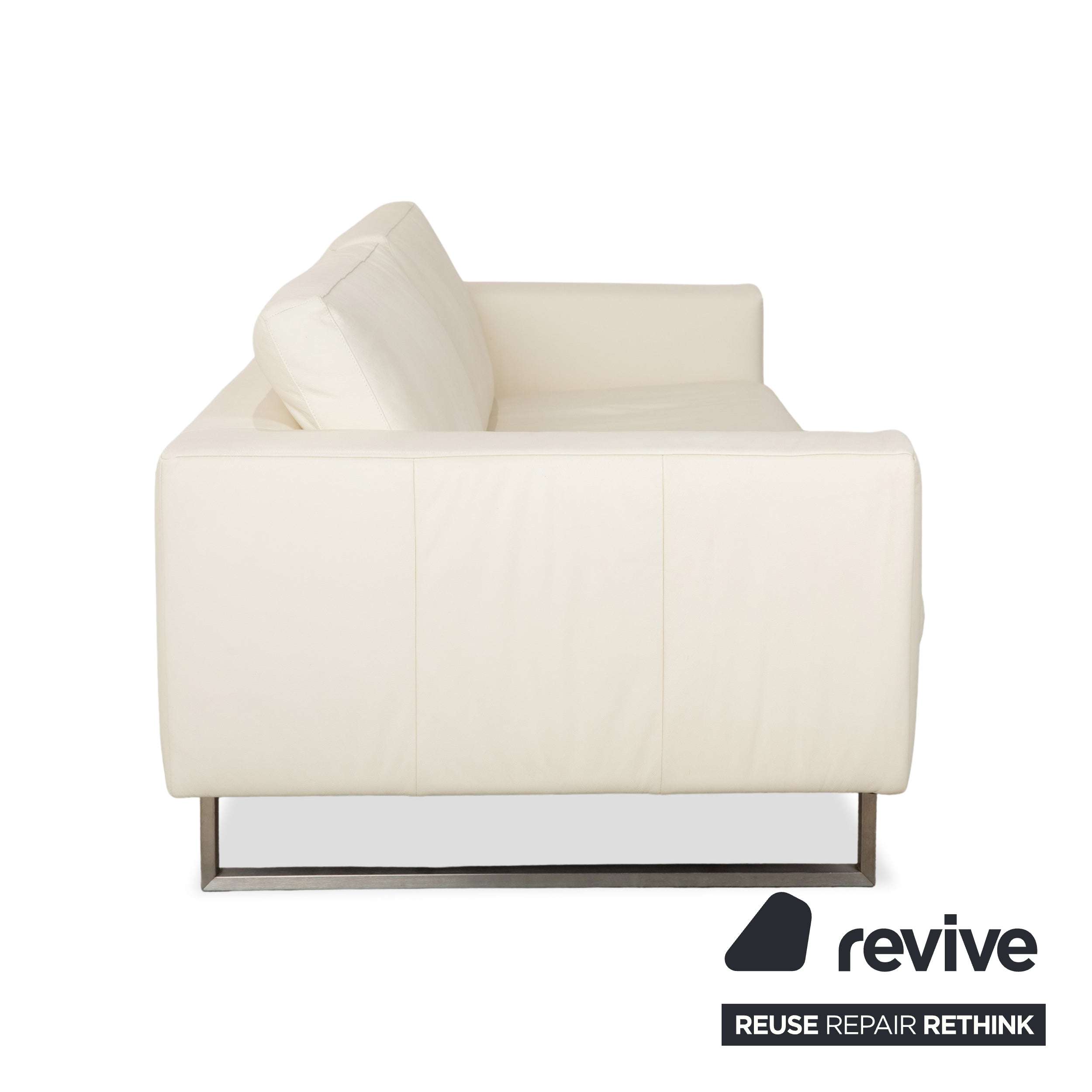 WK Wohnen WK 620 Leder Viersitzer Creme Weiß Sofa Couch