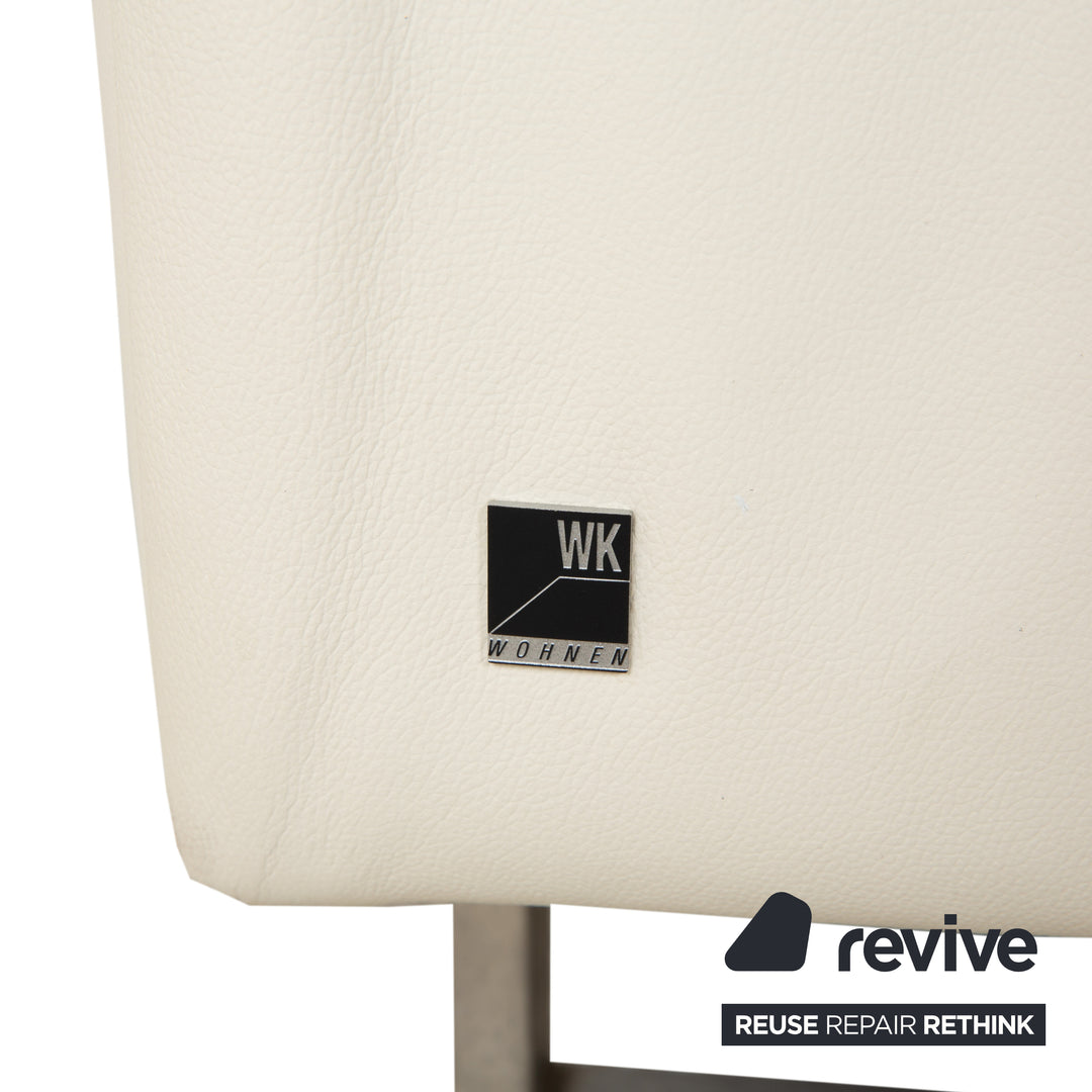 Canapé quatre places en cuir blanc crème WK Wohnen WK 620