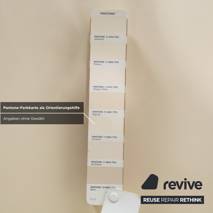 Canapé quatre places en cuir blanc crème WK Wohnen WK 620