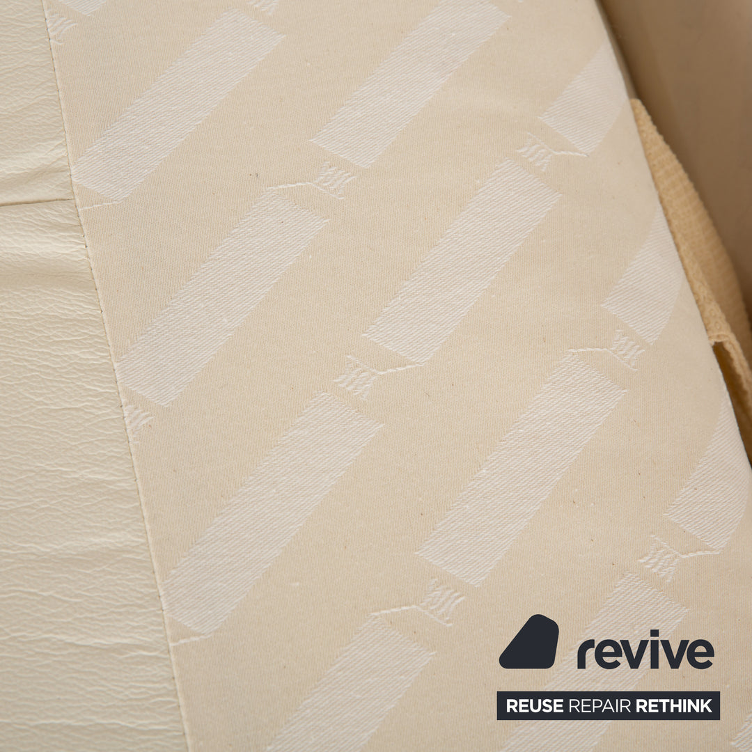 WK Wohnen WK 620 Set Leder 2x Viersitzer Creme Weiß Sofa Couch