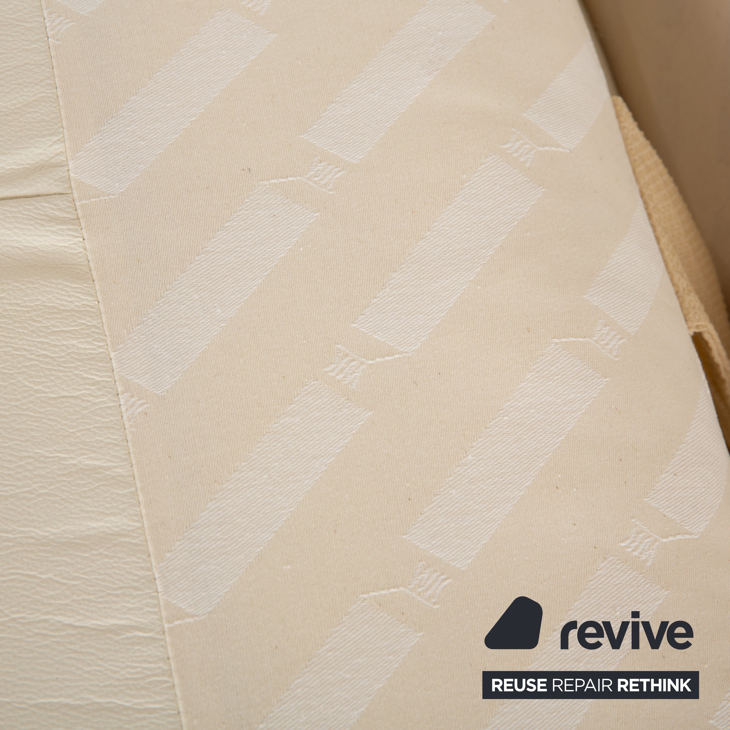 WK Wohnen WK 620 Set Leder 2x Viersitzer Creme Weiß Sofa Couch