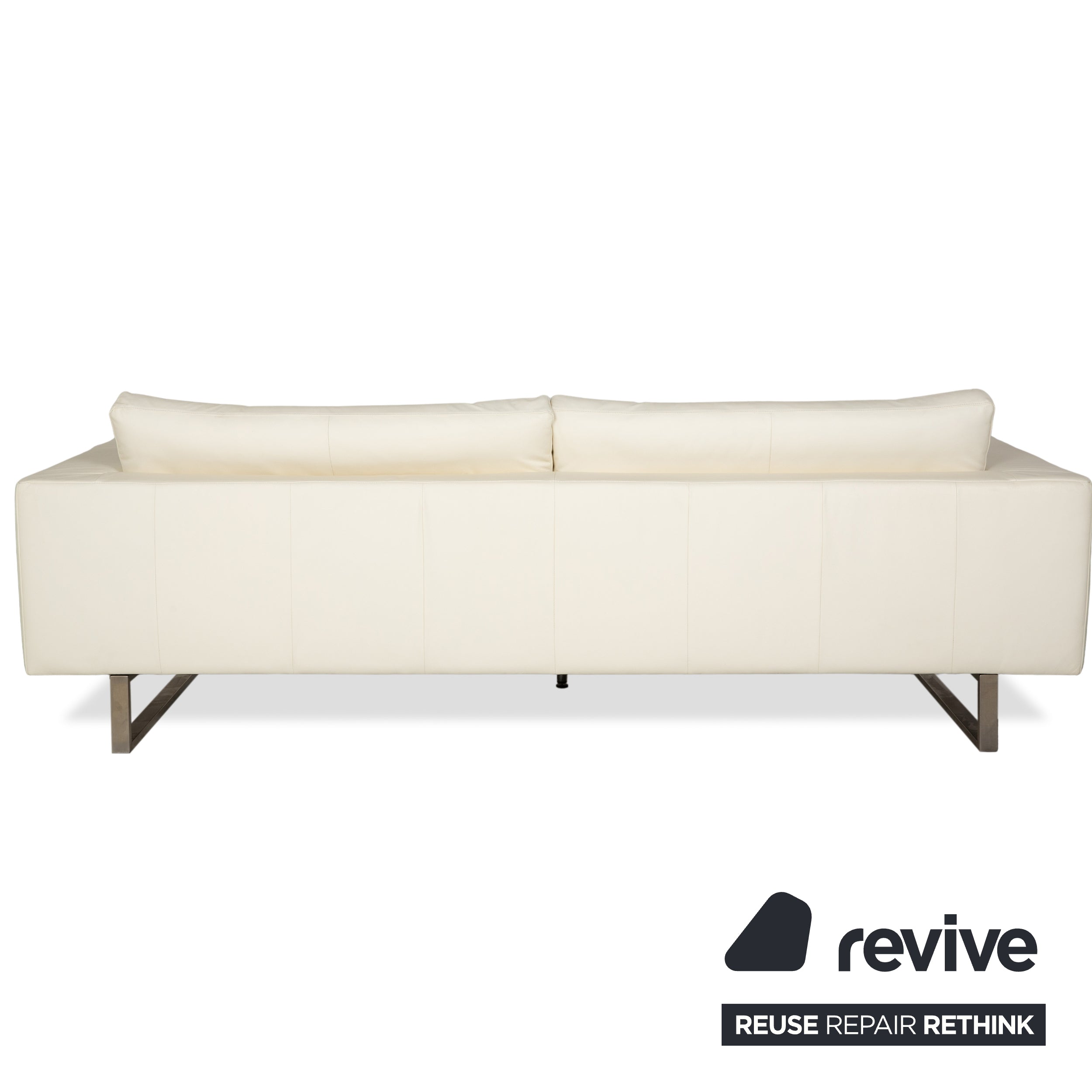 WK Wohnen WK 620 Set Leder 2x Viersitzer Creme Weiß Sofa Couch