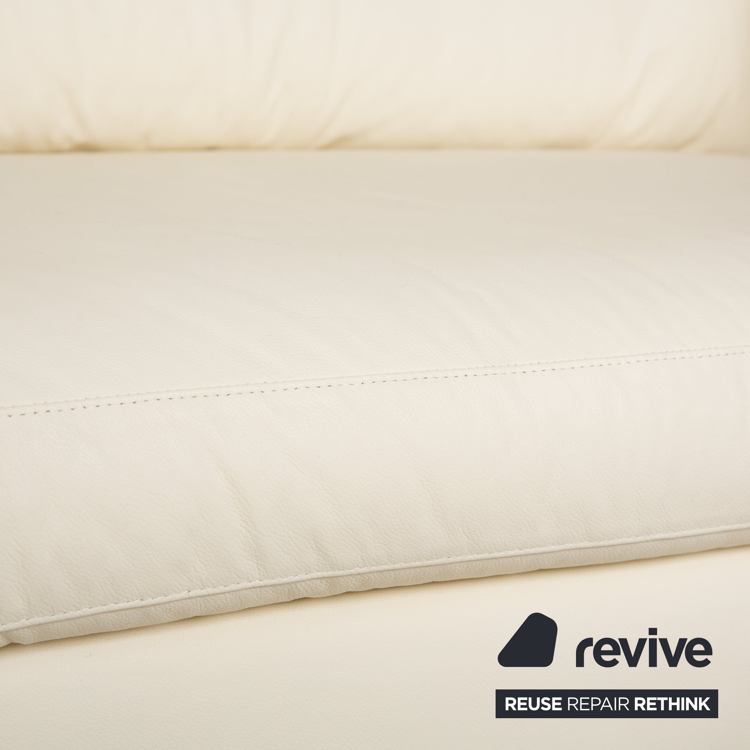 WK Wohnen WK 620 Set Leder 2x Viersitzer Creme Weiß Sofa Couch