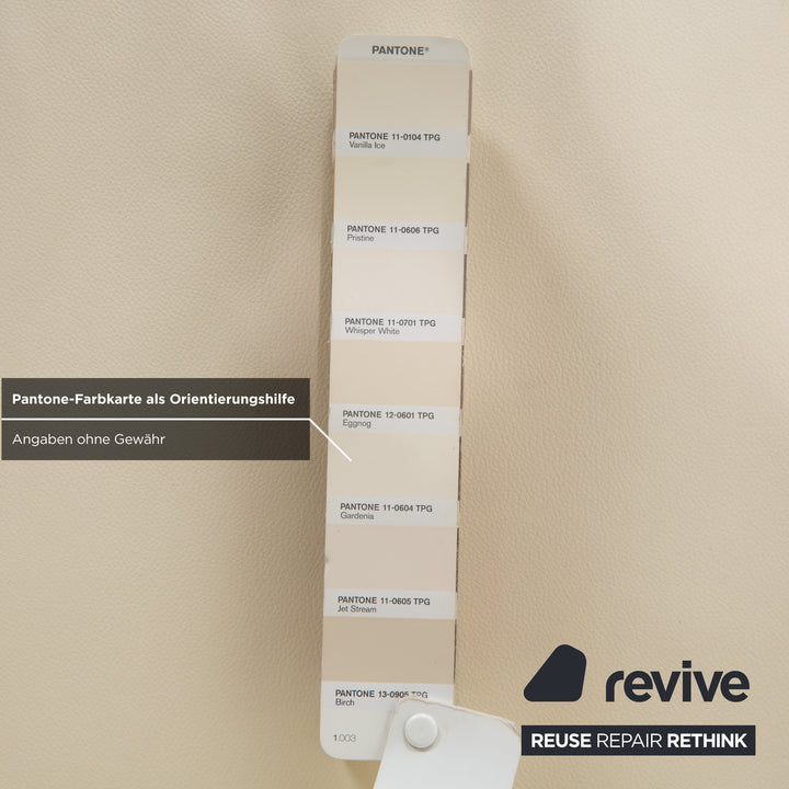 Ensemble canapé 4 places en cuir blanc crème WK Wohnen WK 620