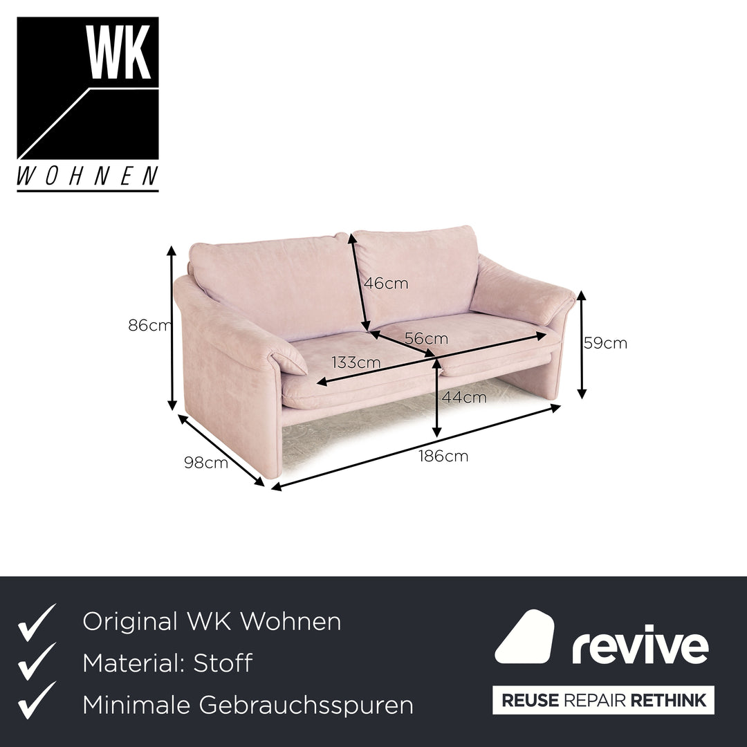 WK Wohnen WK 662 Milano Stoff Zweisitzer Rosa Flieder Sofa Couch