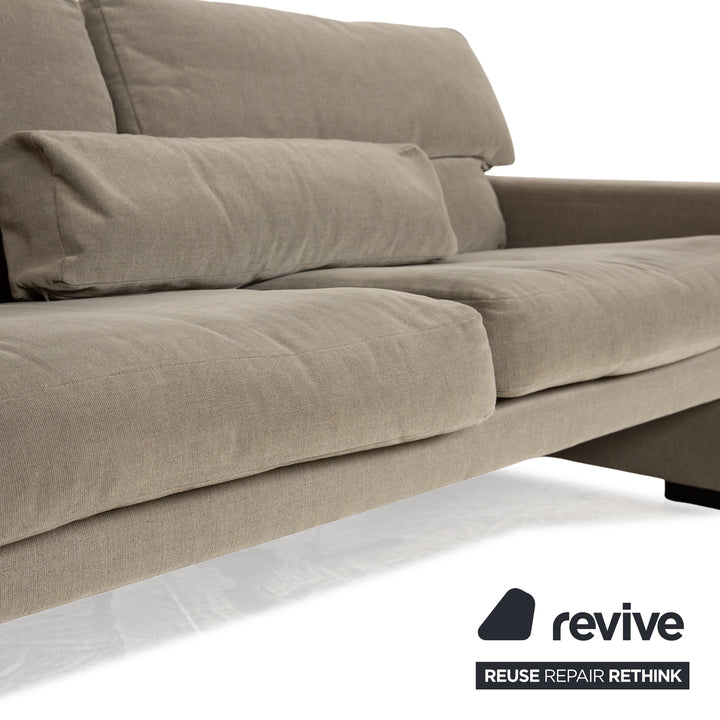 WK Wohnen WK 663 Stoff Sofa Garnitur Grau Graugrün 2x Zweisitzer Sofa Couch